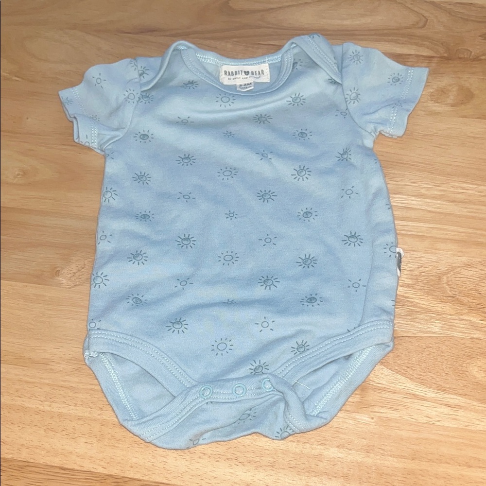 Blue Baby Onesie with Sun Pattern